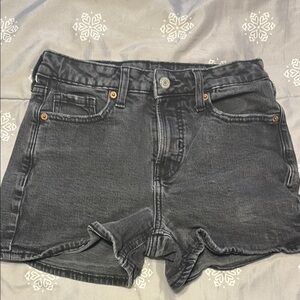 Old Navy Black Jean Shorts High-Waisted Distressed